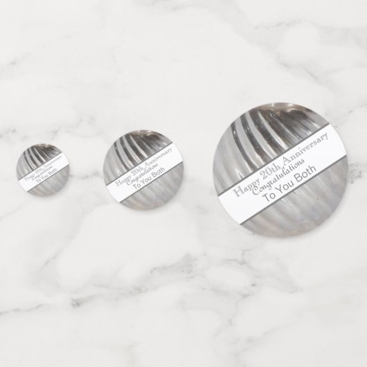 Jubileum Platinum twintigste bruiloft Confetti (Achterkanten)