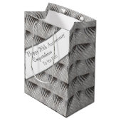 Jubileum Platinum twintigste bruiloft Medium Cadeauzakje (Voorkant Gekanteld)