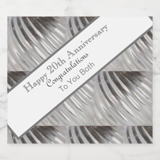 Jubileum Platinum twintigste bruiloft Sparkling Wijnetiket (Enkel label)