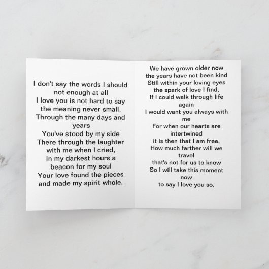 Jubileum Poem Kaart (Binnen)