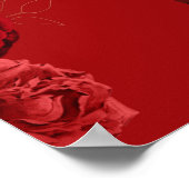 Jubileum Poster Rode Floral Wedding (Hoek)