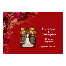 Jubileum Poster Rode Floral Wedding