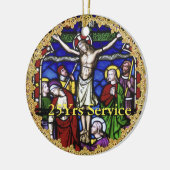 Jubileum Priest Ordination - voeg YYName Date toe Keramisch Ornament (Links)