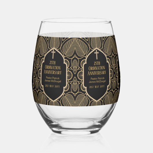 Jubileum Priester Pastor Diaken Geestelijke Kerkel Wijnglas Zonder Voet (Links)