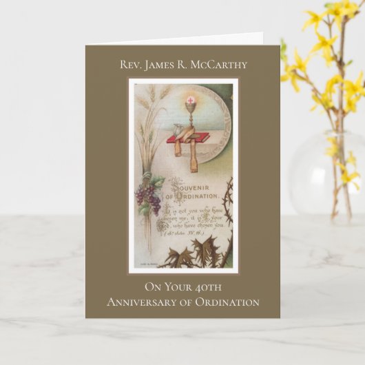 JUBILEUM PRIESTER WIJDING CHALICE GASTHEER KAART (Gele Bloem)