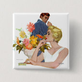 Jubileum Quarrel Vierkante Button 5,1 Cm (Voorkant)