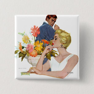 Jubileum Quarrel Vierkante Button 5,1 Cm