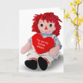 Jubileum Rag Doll Kaart (Gele Bloem)