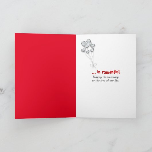 Jubileum Red Lipstick Kisses Kaart (Binnen)