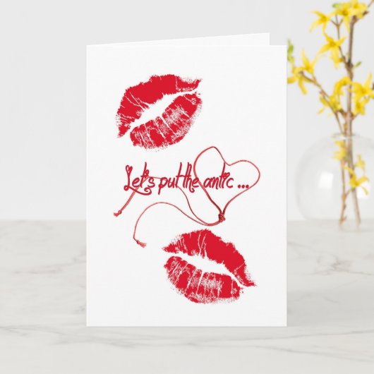 Jubileum Red Lipstick Kisses Kaart (Gele Bloem)