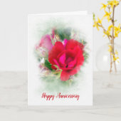 Jubileum Red Rose Kaart (Gele Bloem)