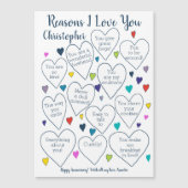 Jubileum redenen Ik hou van je gepersonaliseerde m (Voorkant)