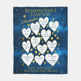 Jubileum redenen waarom ik van je hou fleece deken