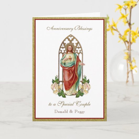 Jubileum Religieuze Heilige Hart Kaart (Gele Bloem)