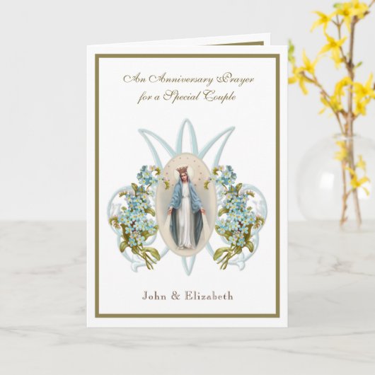 Jubileum Religieuze Maagd Mary Floral Kaart (Gele Bloem)