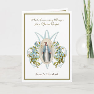 Jubileum Religieuze Maagd Mary Floral Kaart