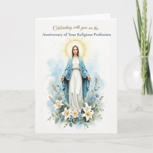 Jubileum religieuze professie Mariablessing Kaart (Voorkant)
