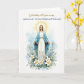 Jubileum religieuze professie Mariablessing Kaart (Gele Bloem)