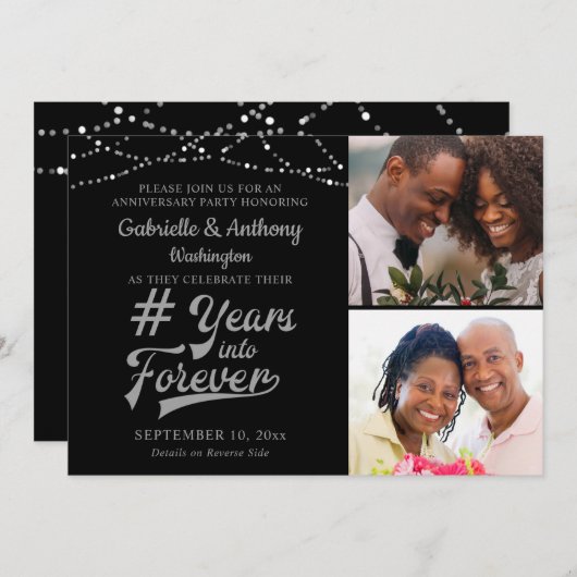 Jubileum Retro # JAAR IN FOREVER Lichten Invi Kaart (Voorkant / Achterkant)