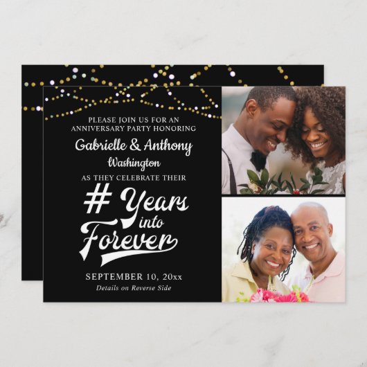 Jubileum Retro # JAREN IN DE EEUWIGHEID Lichten Kaart (Voorkant / Achterkant)