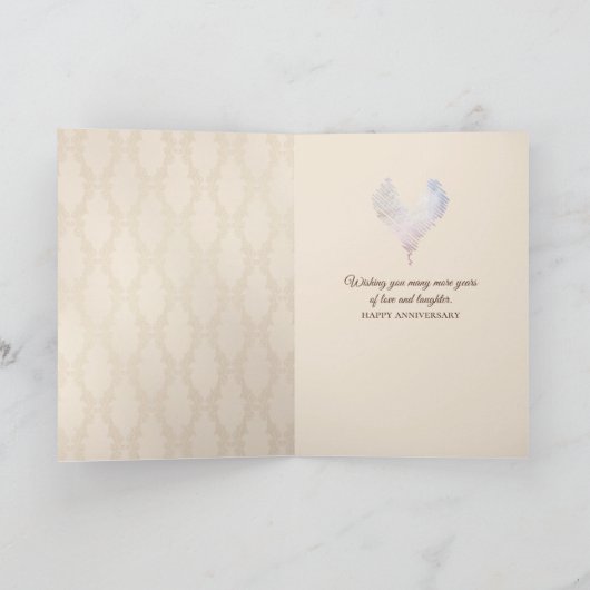 jubileum roos bouquet over damask kaart (Binnen)