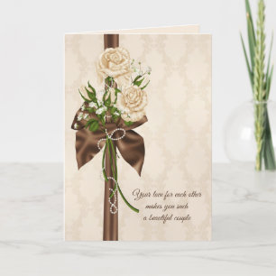 jubileum roos bouquet over damask kaart