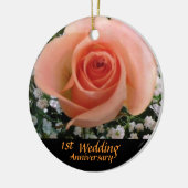 Jubileum Roos peach Keramisch Ornament (Links)