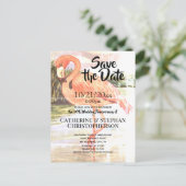 Jubileum  Roze Flamingo Artistic Aankondigingskaart (Staand voorkant)