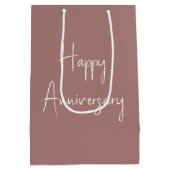 Jubileum roze roos in champagnefluit medium cadeauzakje (Achterkant)