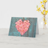 Jubileum Roze Roos Petals Kaart (Gele Bloem)