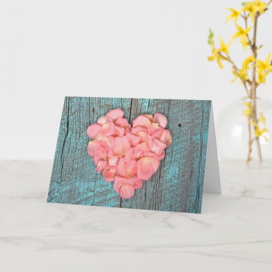 Jubileum Roze Roos Petals Kaart (Gele Bloem)