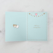 Jubileum roze shabby chic groet kaart (Binnen)