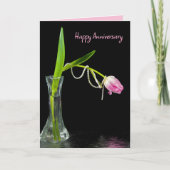 Jubileum Roze Tulpen en Parels Kaart (Voorkant)