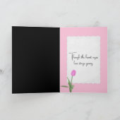 Jubileum Roze Tulpen en Parels Kaart (Binnen)