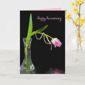 Jubileum Roze Tulpen en Parels Kaart (Gele Bloem)