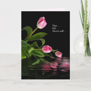 Jubileum roze tulpen in water kaart