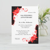 Jubileum Rozen (rood) Kaart (Staand voorkant)