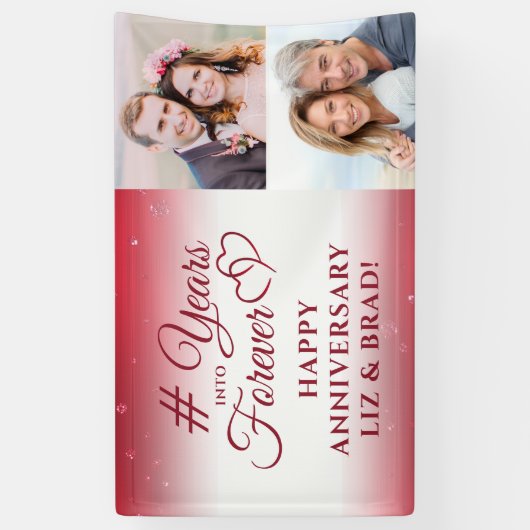 Jubileum Ruby HEEFT JAREN IN HET BUITENLAND Spandoek (Verticaal)