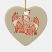 Jubileum Rust Red en ivory Foxes Keramisch Ornament (Achterkant)