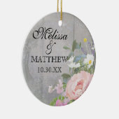 Jubileum Rustic Land Chic Floral Art Keramisch Ornament (Rechts)