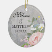 Jubileum Rustic Land Chic Floral Art Keramisch Ornament (Links)