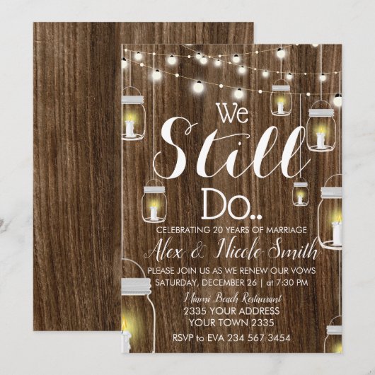 Jubileum Rustige stringlights Kandellichten Kaart (Voorkant / Achterkant)