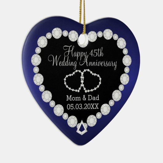 Jubileum | Saphirre Blue | DIY-tekst Keramisch Ornament (Rechts)