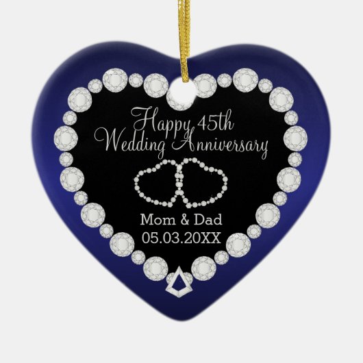 Jubileum | Saphirre Blue | DIY-tekst Keramisch Ornament (Voorkant)