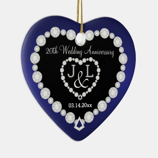 Jubileum | Sapphire Blue | DIY-tekst Keramisch Ornament (Rechts)