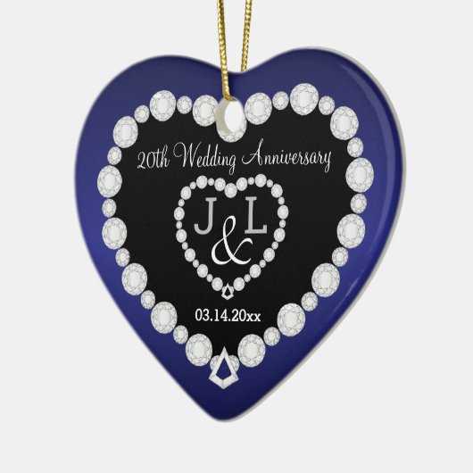 Jubileum | Sapphire Blue | DIY-tekst Keramisch Ornament (Links)