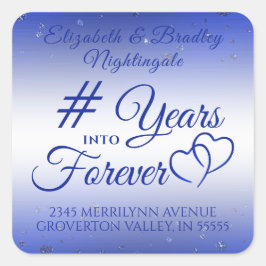 Jubileum Sapphire YEARS IN FOREVER Vierkante Sticker