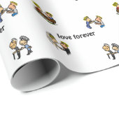 Jubileum Schattige paar 🎉 Samen ouder worden Cart Cadeaupapier (Rol Hoek)