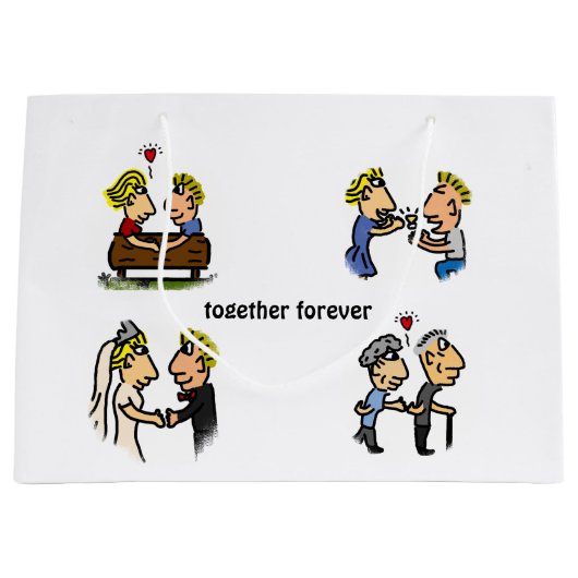 Jubileum Schattige paar 🎉 Samen ouder worden Cart Groot Cadeauzakje (Voorkant)