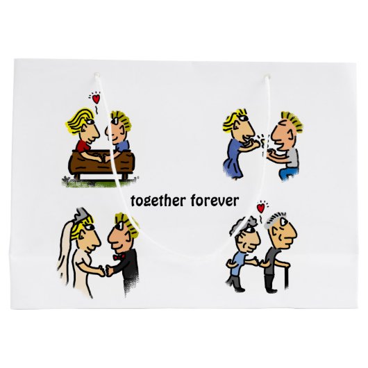 Jubileum Schattige paar 🎉 Samen ouder worden Cart Groot Cadeauzakje (Achterkant)